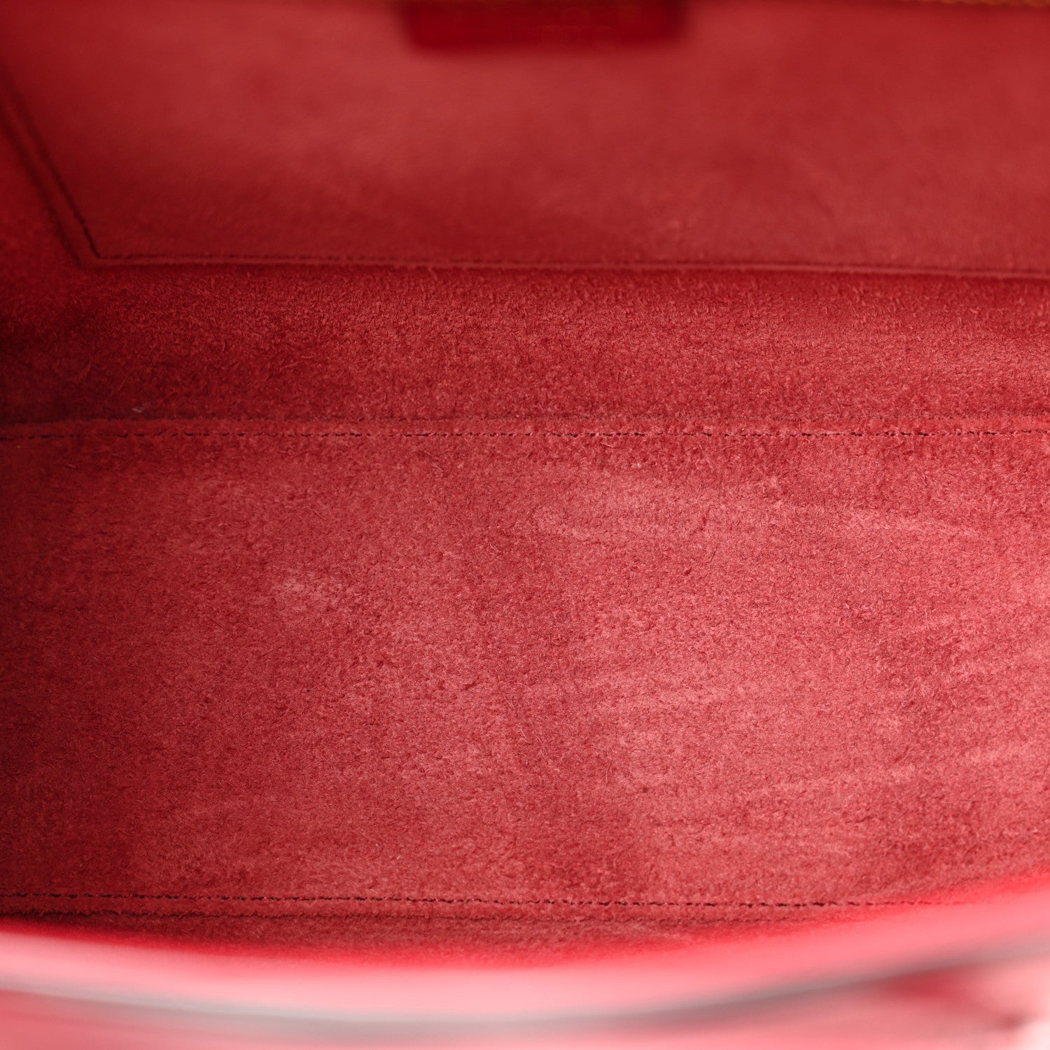 Celine Drummed Calfskin Nano Luggage Red 5 of 17
