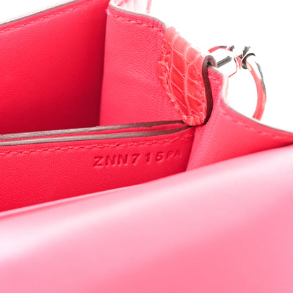 Hermes Shiny Alligator Mini Sac Roulis Bougainvillea 7 of 12