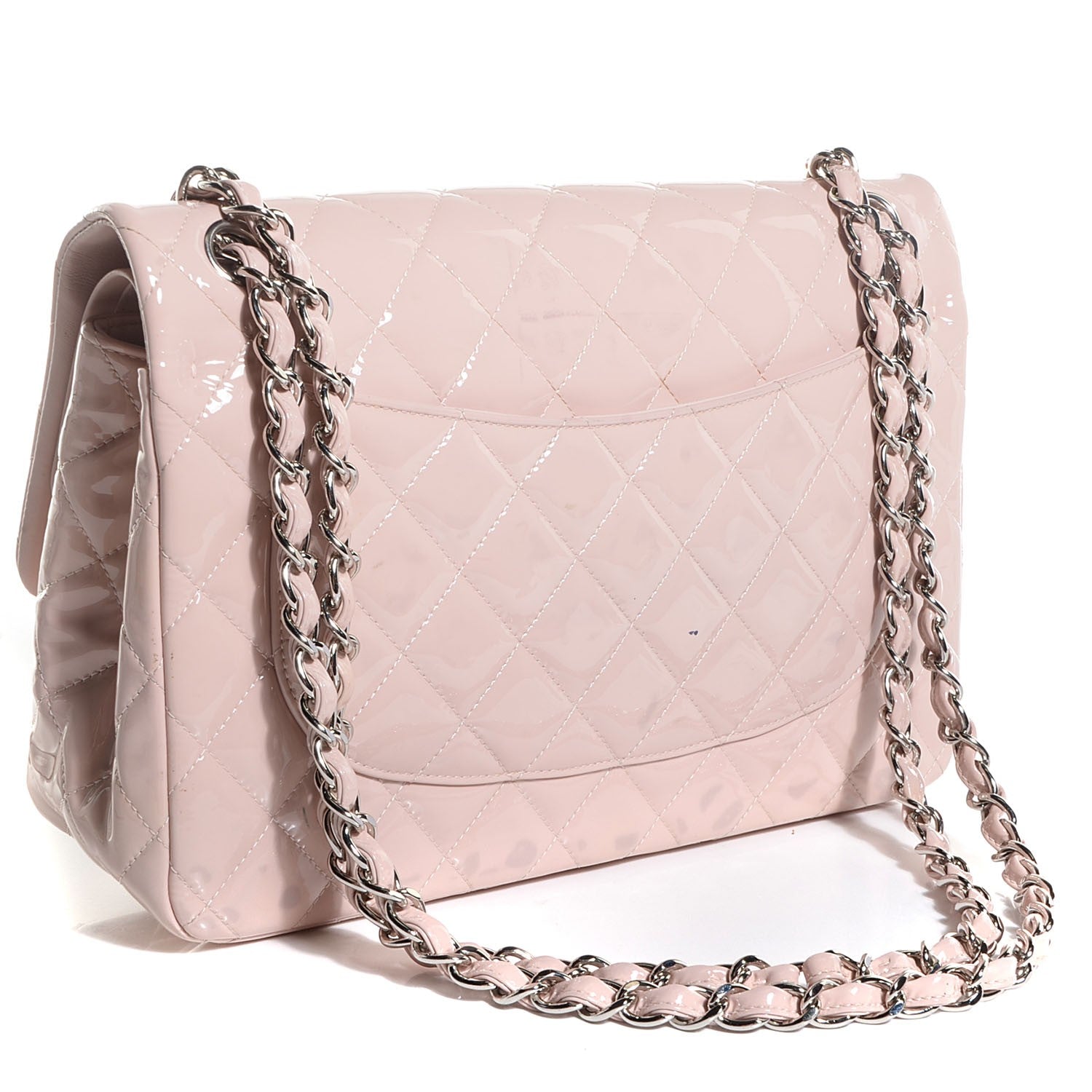 Chanel Patent Jumbo Double Flap Light Pink 3 of 9