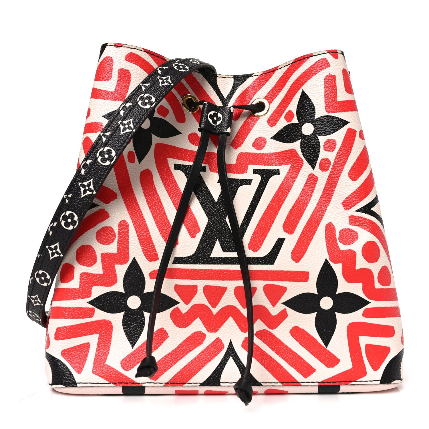 Louis Vuitton Monogram Giant Crafty NeoNoe MM Creme Rouge Black 1 of 9