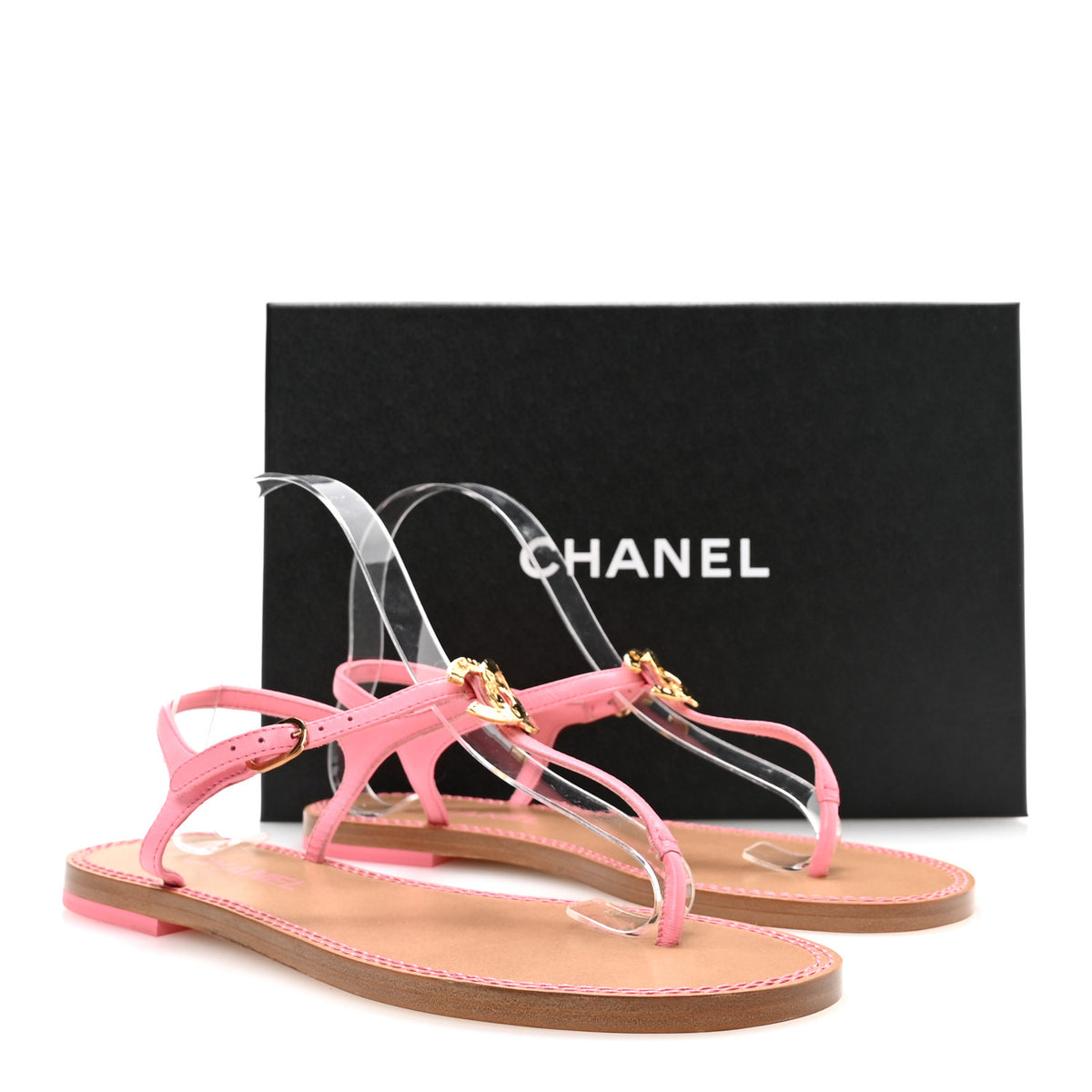 Chanel Lambskin CC Thong Sandals 39 Pink 8 of 8