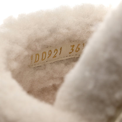 Christian Dior Shearling Canvas Lurex Embroidered Dway 10mm Slide Sandals 36.5 Natural Platinum 6 of 8