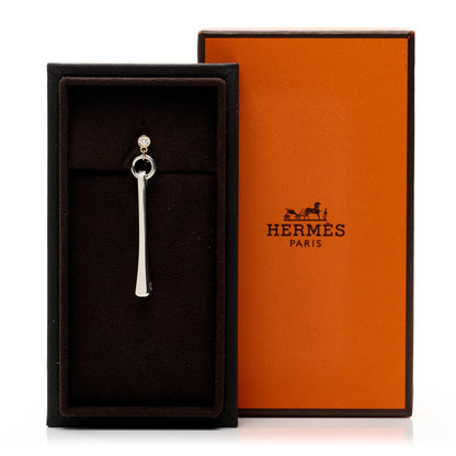 Hermes 18K Rose Gold Sterling Silver Mix and H Single Dangle Earring 5 of 5