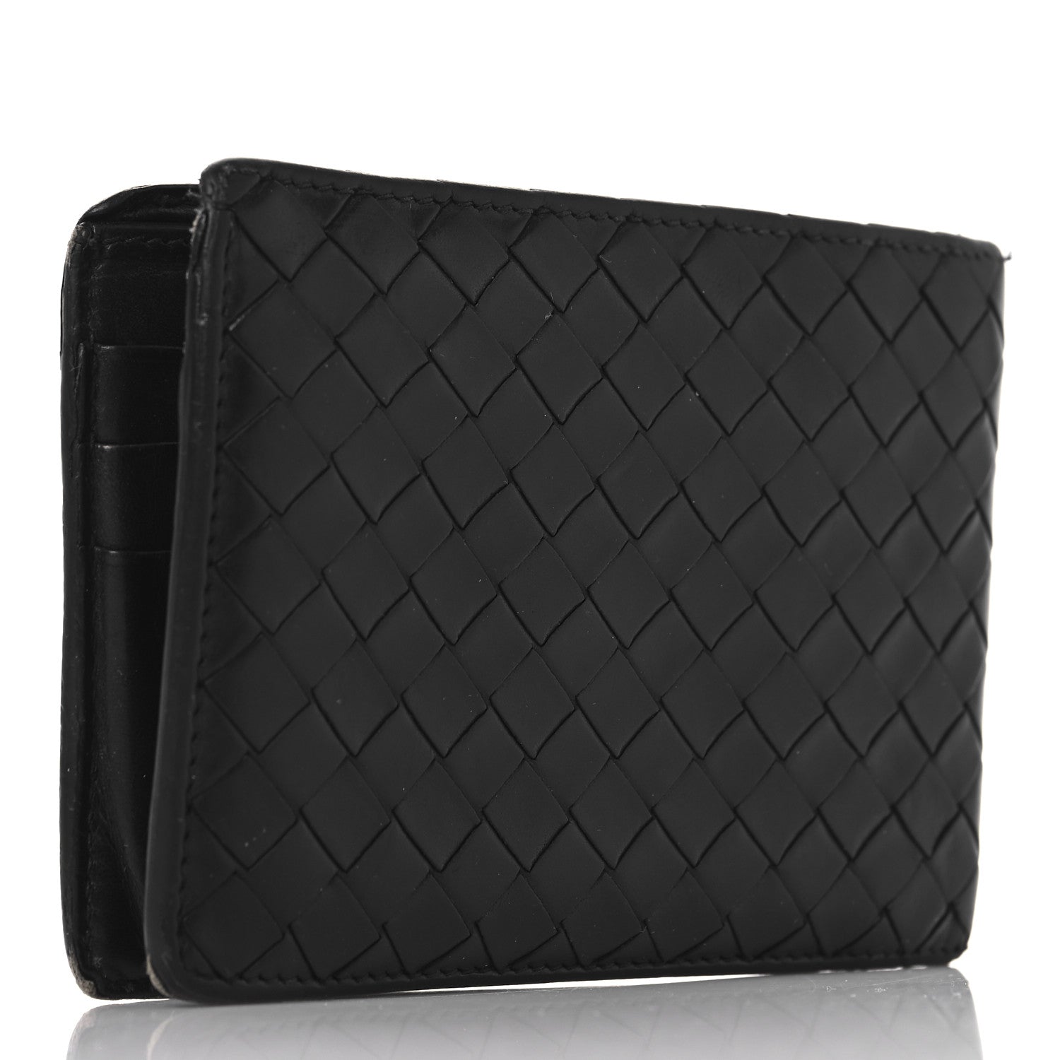Bottega Veneta Nappa Maxi Intrecciato Bi-Fold Wallet Black 3 of 10