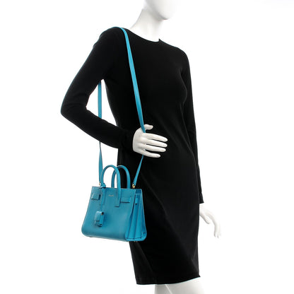 Saint Laurent Calfskin Nano Sac De Jour Turquoise 2 of 16