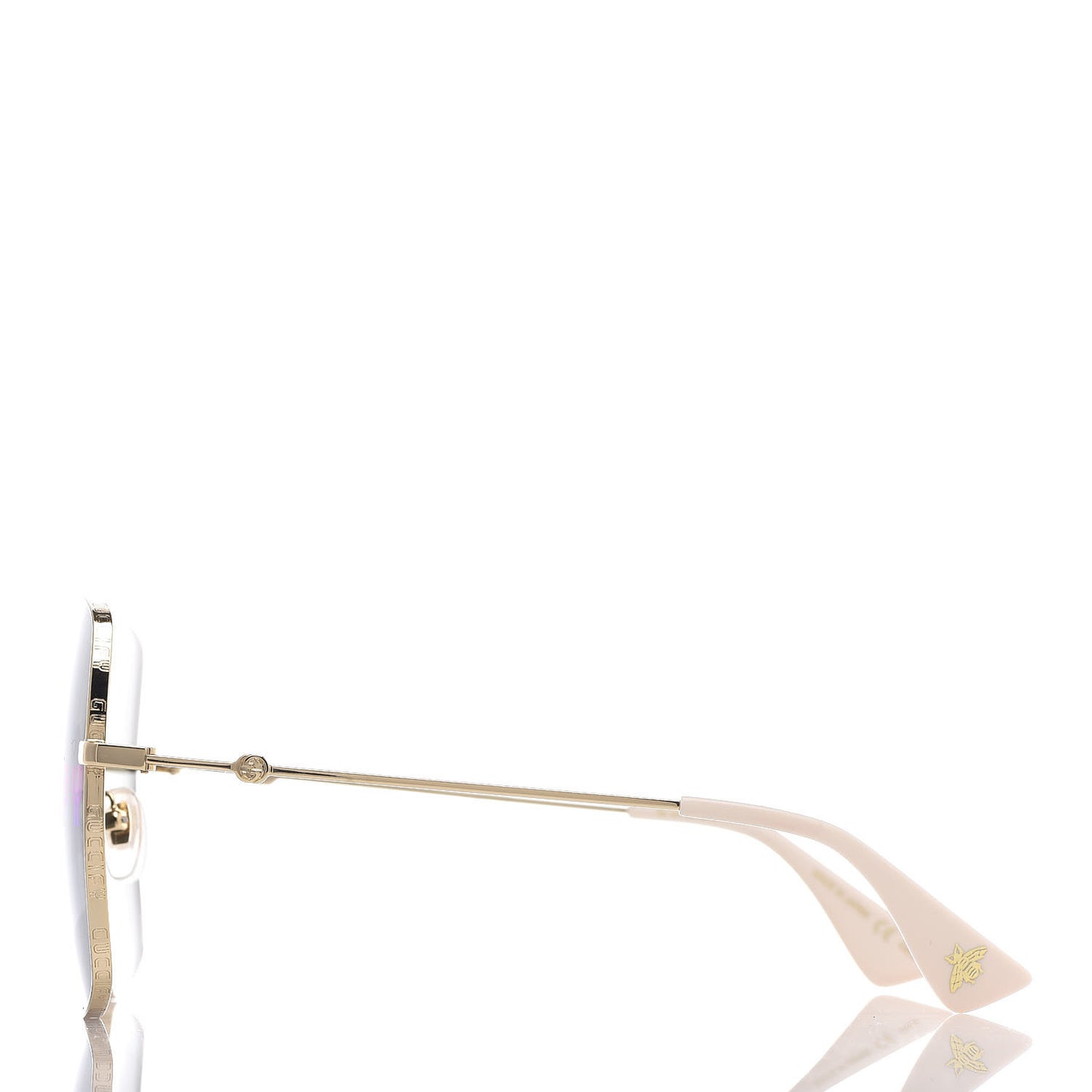 Metal Rectangular Guccify Frame Sunglasses GG0414S Gold