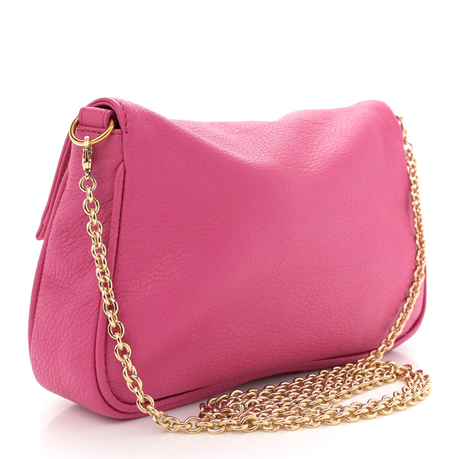 Fendi Vitello Flamingo Fendista Pouchette Crossbody Lampone 3 of 11