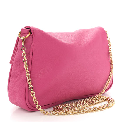 Fendi Vitello Flamingo Fendista Pouchette Crossbody Lampone 3 of 11