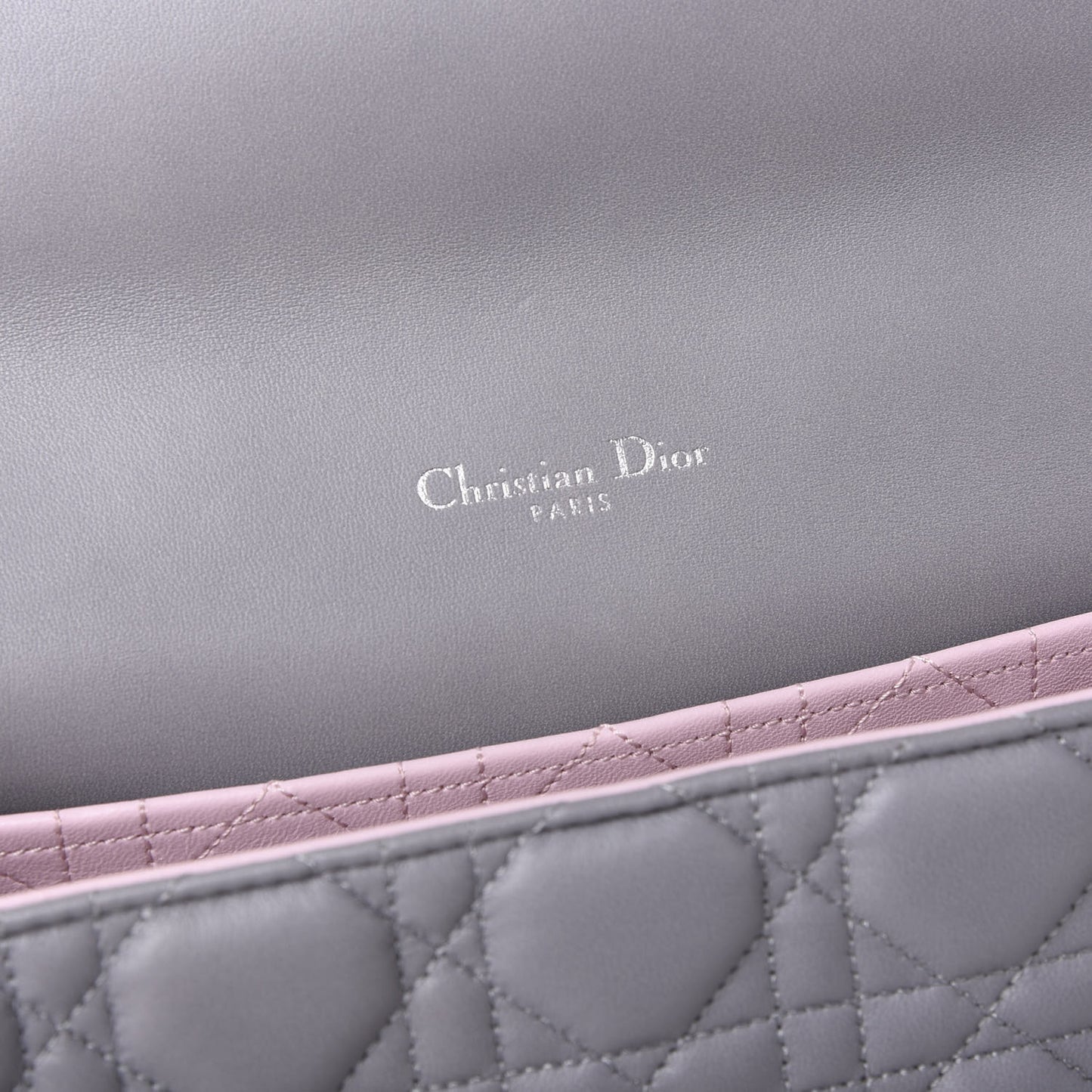 Lambskin Cannage Large Miss Dior Flap Grey