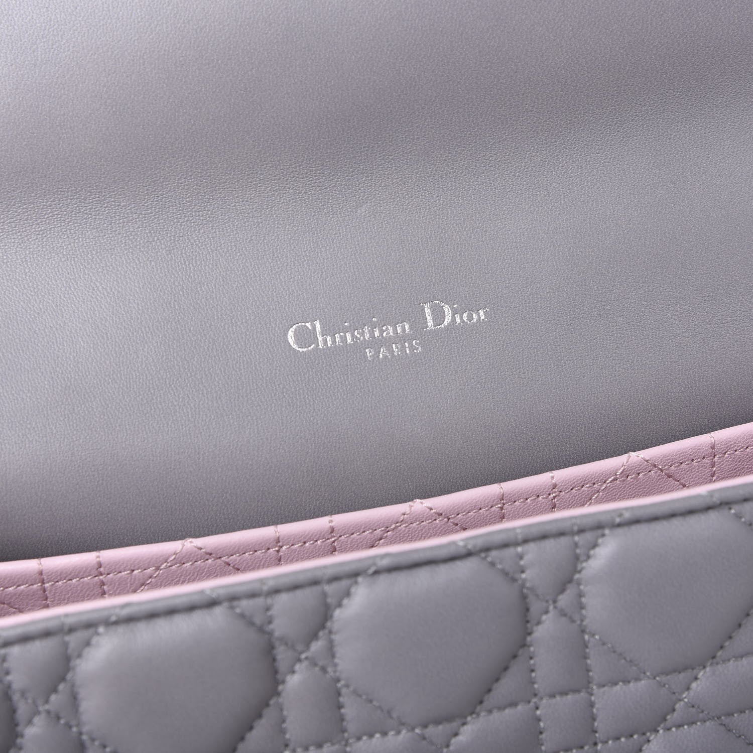 Christian Dior Lambskin Cannage Large Miss Dior Flap Grey 7 of 8