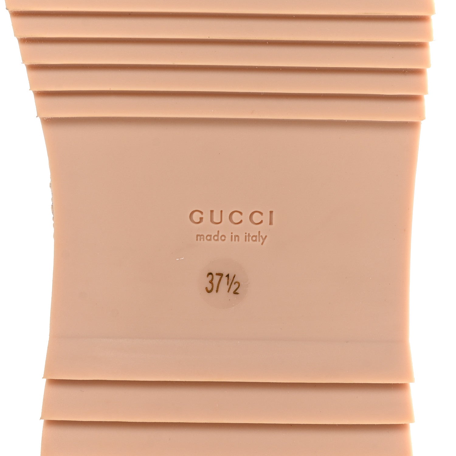 Gucci Lame Heritage GG Monogram Angelina Platform 55mm Slide Sandals 37.5 Silver Beige 7 of 9