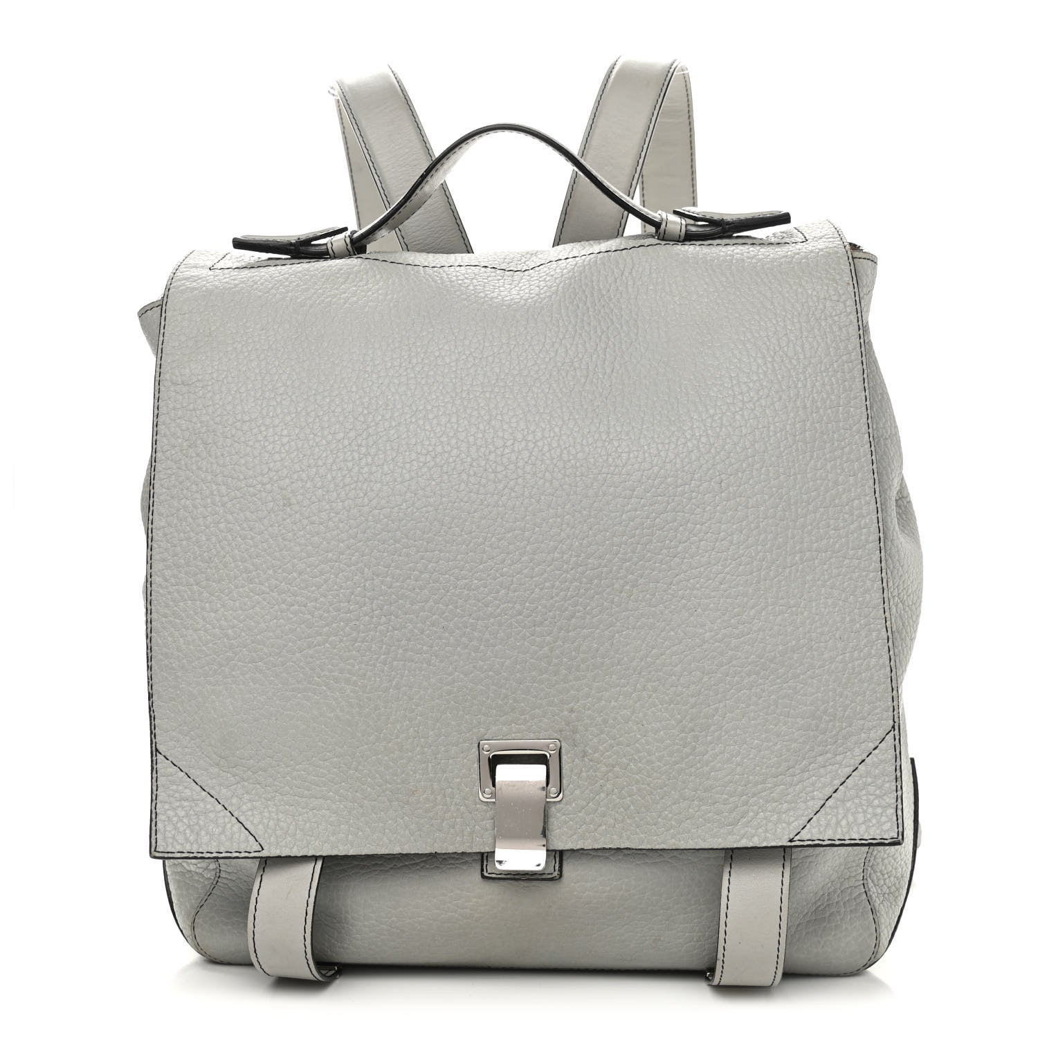 Proenza Schouler Pebbled Calfskin Small PS Courier Backpack Heather Grey 1 of 13