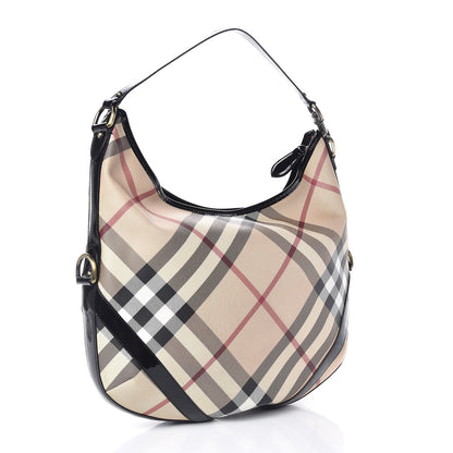 Burberry Supernova Check Buckle Hobo Black 3 of 10