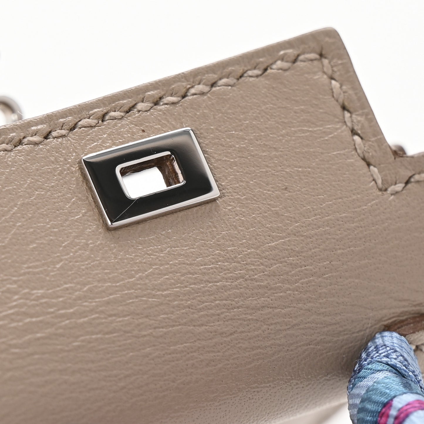 Tadelakt Mini Kelly Twilly Bag Charm Argile