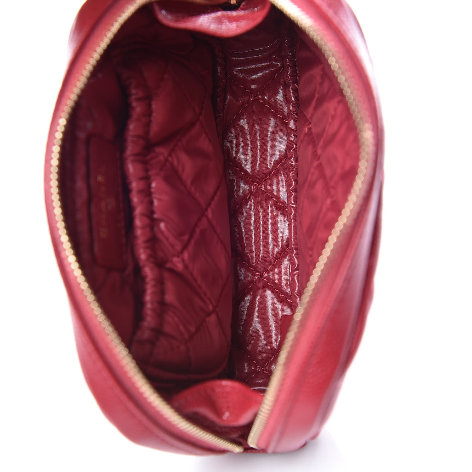 Chanel Caviar Quilted Small Curvy Pouch Cosmetic Case Dark Pink 7 of 10