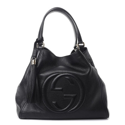 Gucci Pebbled Calfskin Medium Soho Shoulder Bag Black 1 of 10