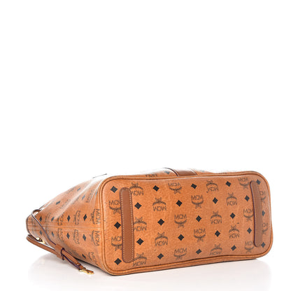 MCM Visetos Medium Liz Reversible Shopper Tote Cognac 4 of 13