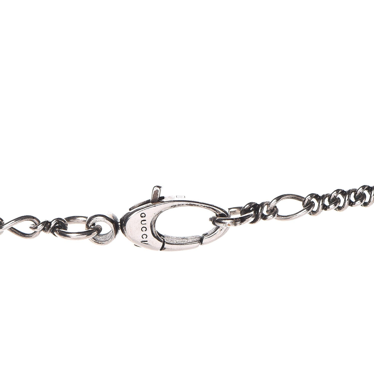 Gucci Sterling Silver Brass Swarovski Lion Head Necklace Black 4 of 6