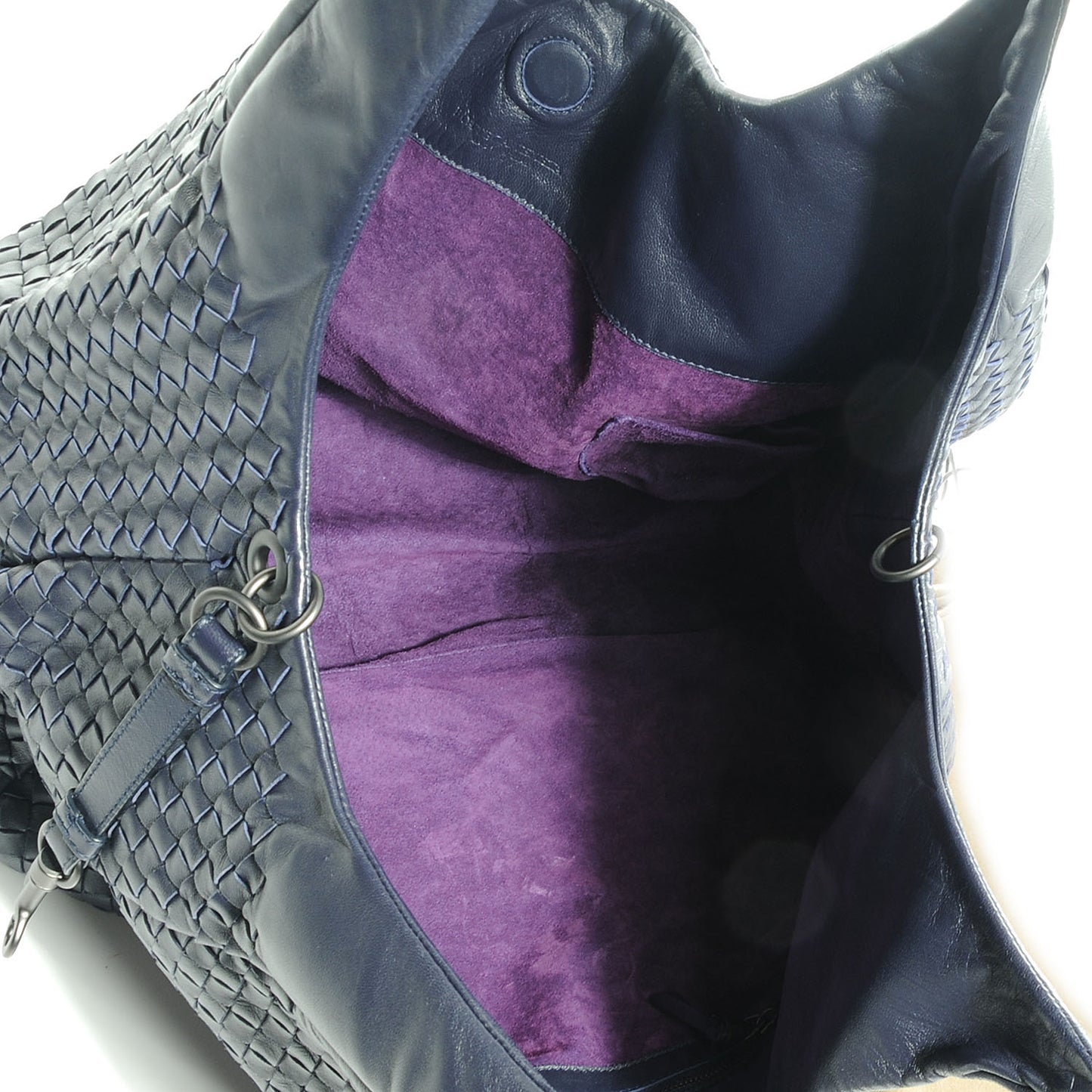 Nappa Intrecciato Large Campana Hobo Ink