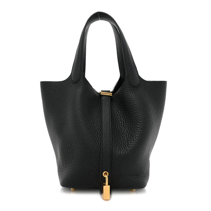 Hermes Taurillon Clemence Picotin Lock 18 PM Black 1 of 10