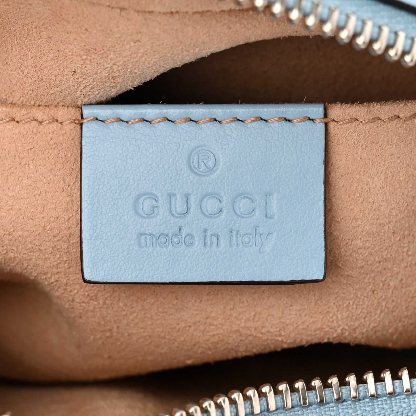 Calfskin Matelasse Mini GG Marmont Chain Shoulder Bag Porcelain Light Blue
