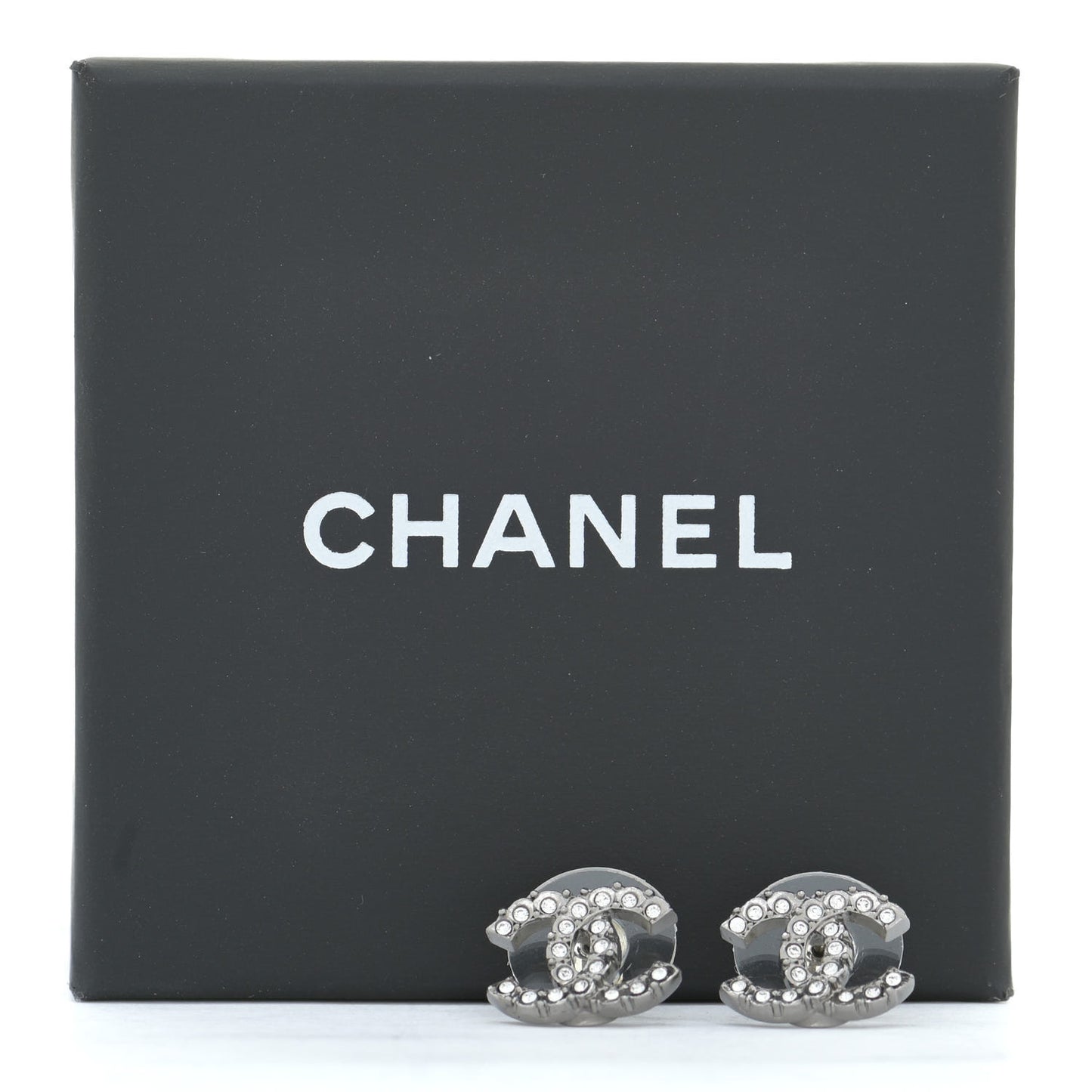 Crystal CC Earrings Silver