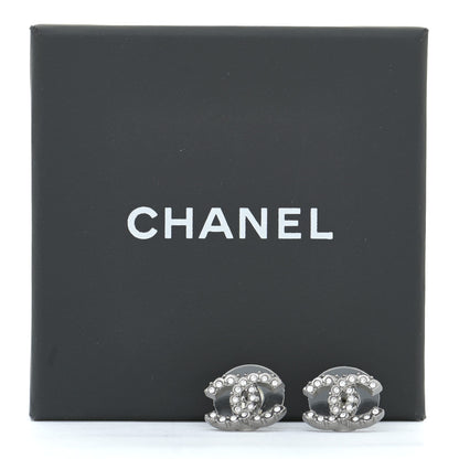 Chanel Crystal CC Earrings Silver 5 of 5