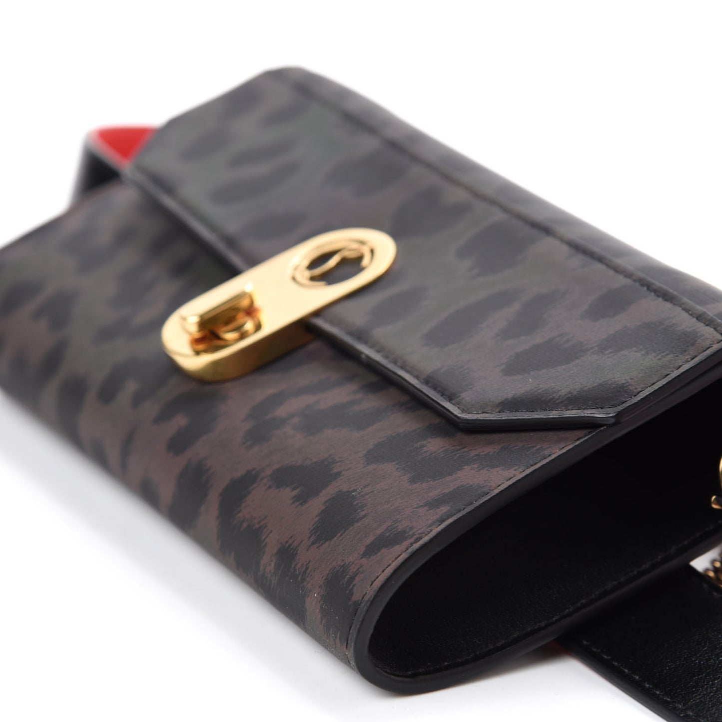 Calfskin Leopard Elisa Belt Bag Black