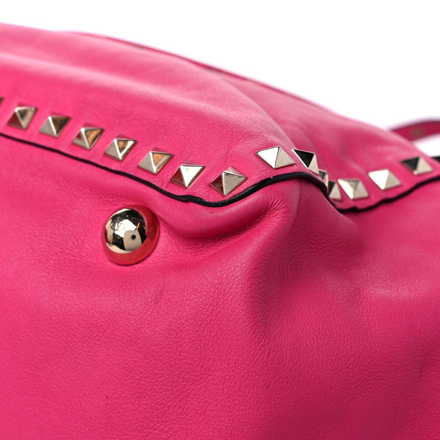 Valentino Garavani Vitello Medium Rockstud Tote Fuxia 9 of 15