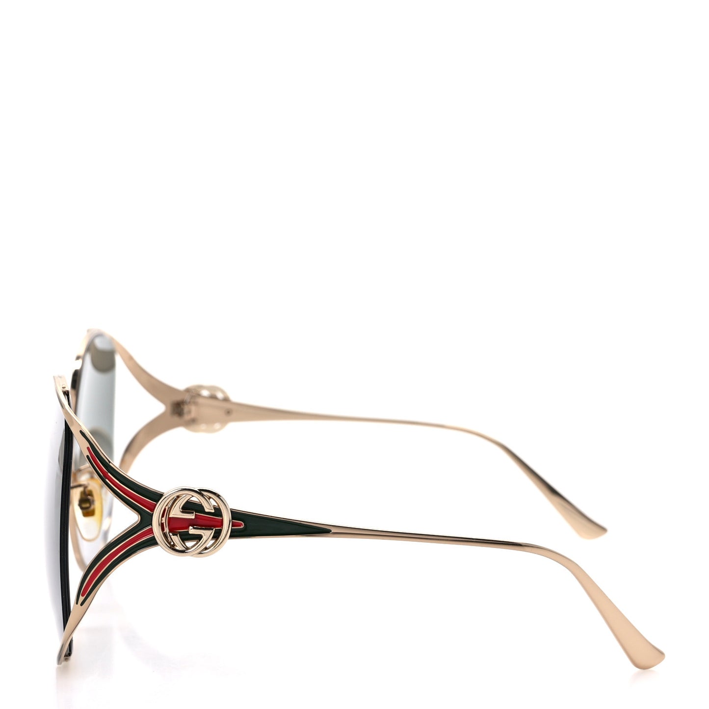 Metal Oversized Round Frame GG0225S Sunglasses Gold