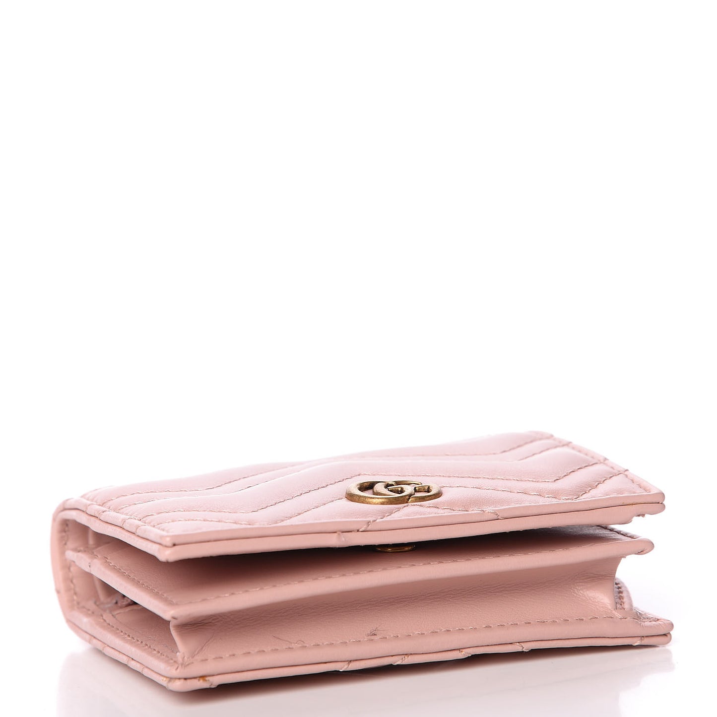 Calfskin Matelasse GG Marmont Card Case Wallet Perfect Pink