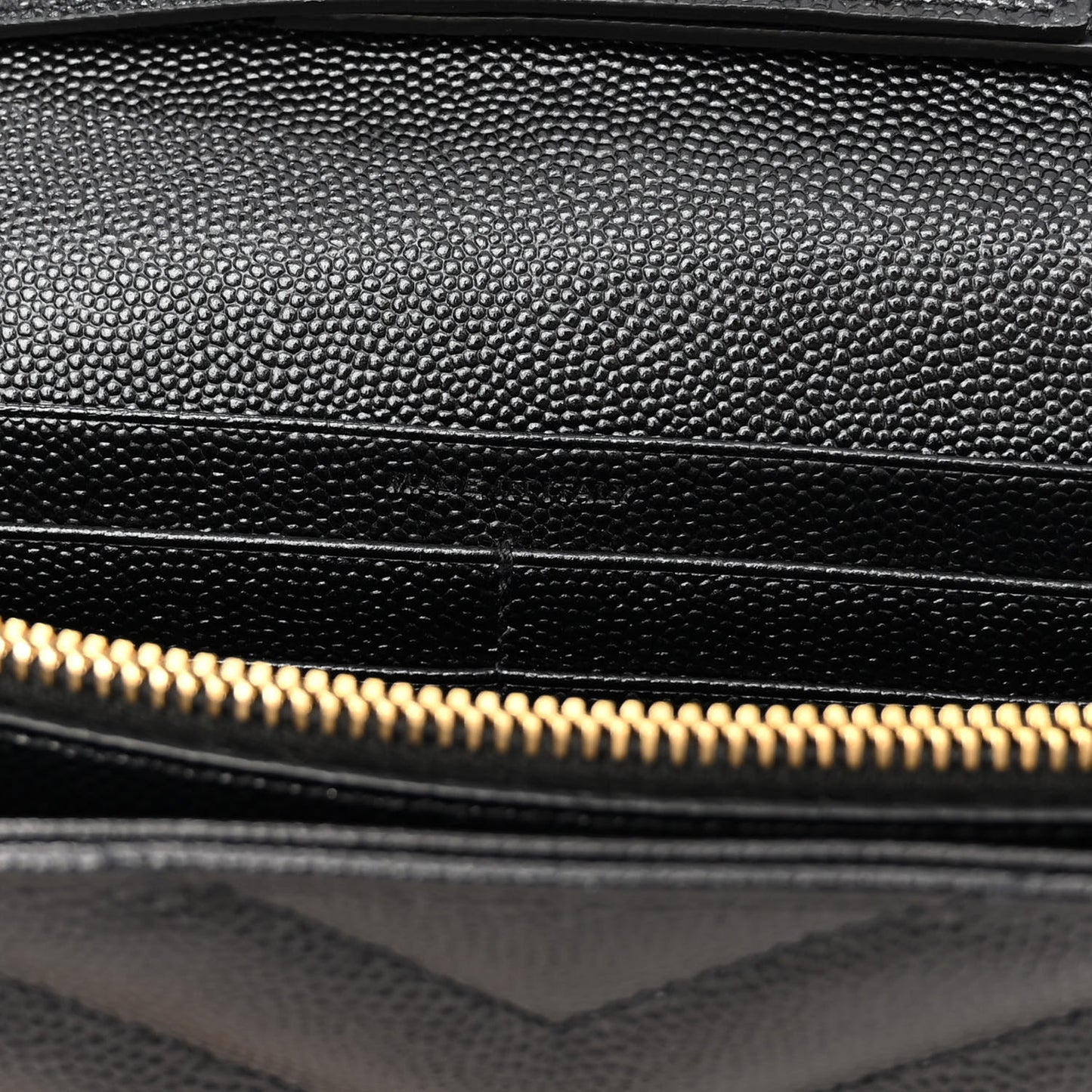 Grain De Poudre Matelasse Chevron Monogram Chain Wallet Black