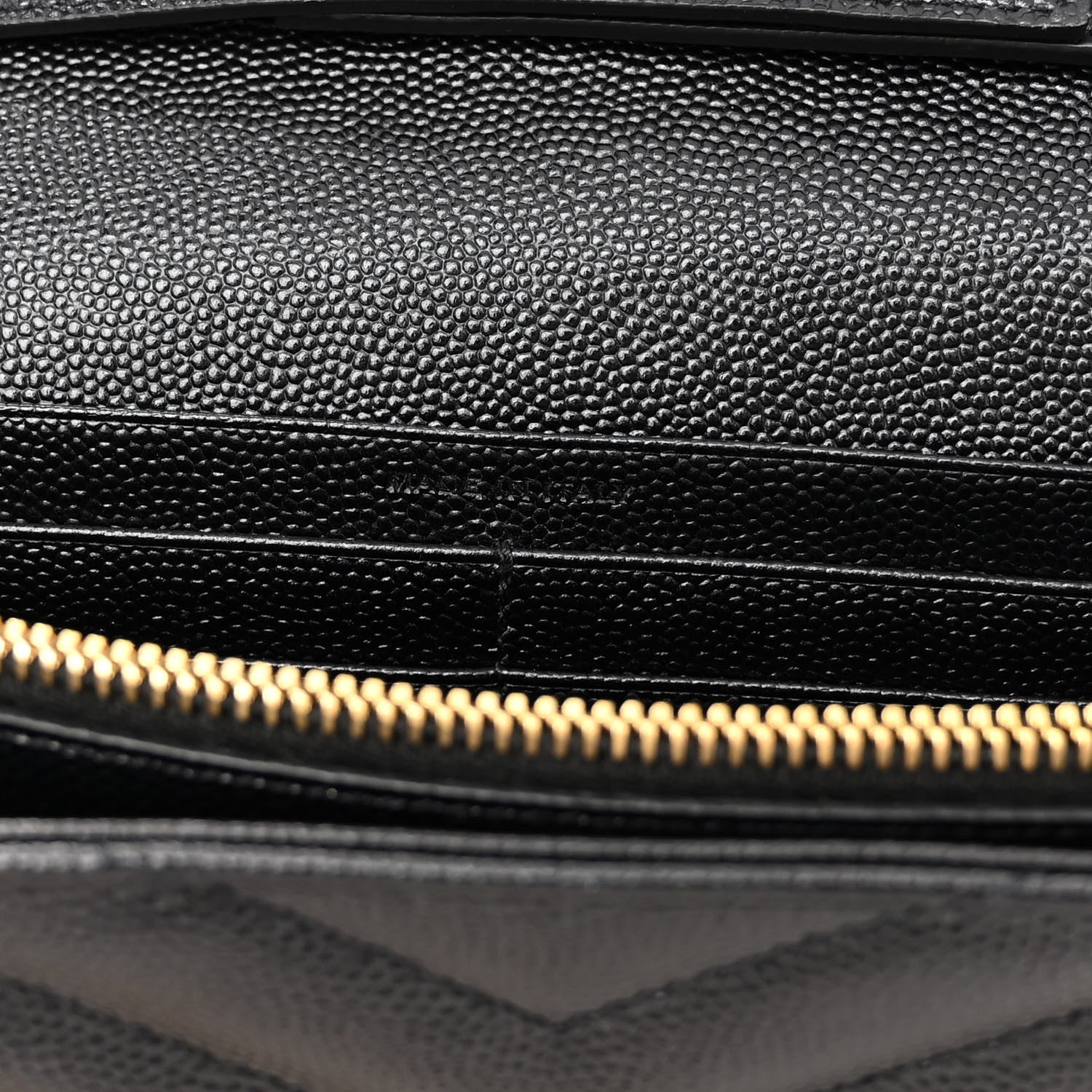 Saint Laurent Grain De Poudre Matelasse Chevron Monogram Chain Wallet Black 7 of 10
