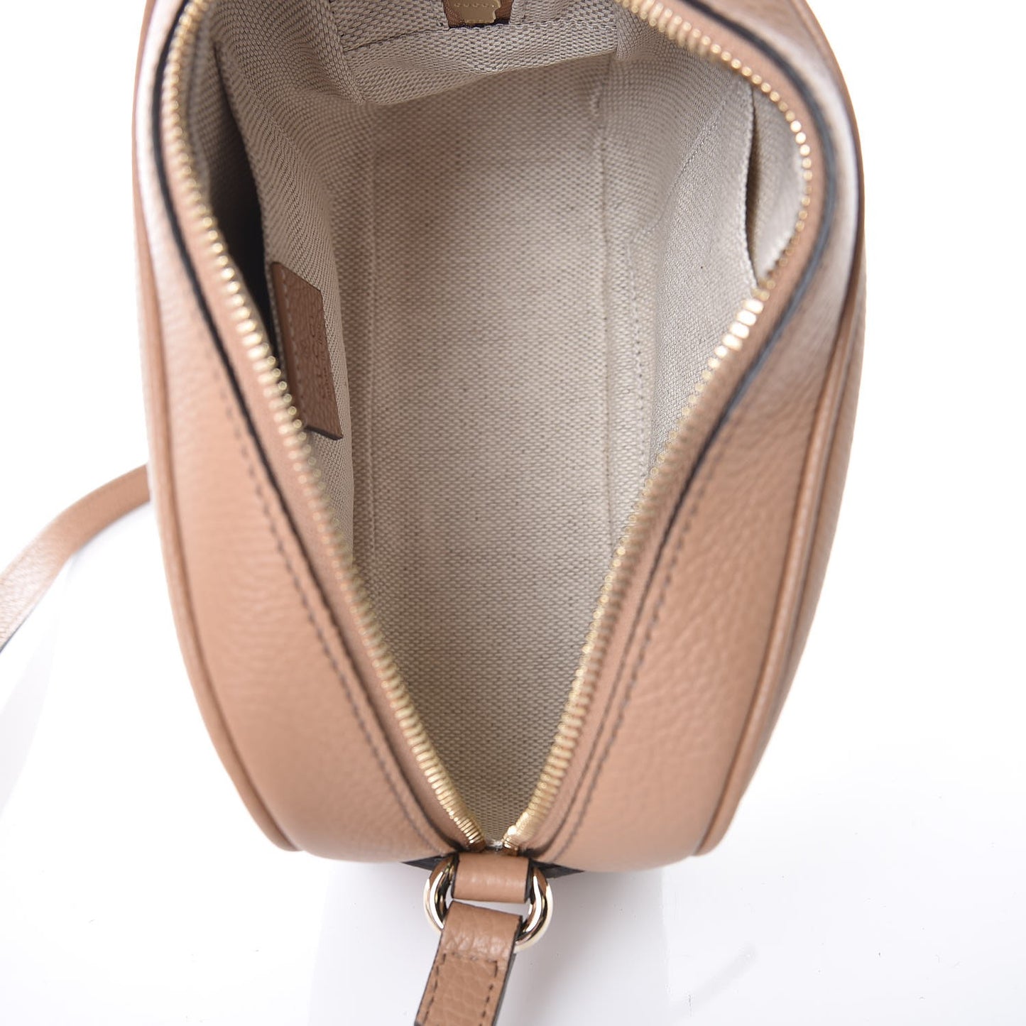 Pebbled Calfskin Small Soho Disco Bag Camelia