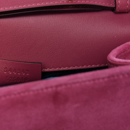 Gucci Velvet Crystal Square G Shoulder Bag Light Raspberry Rose 9 of 13