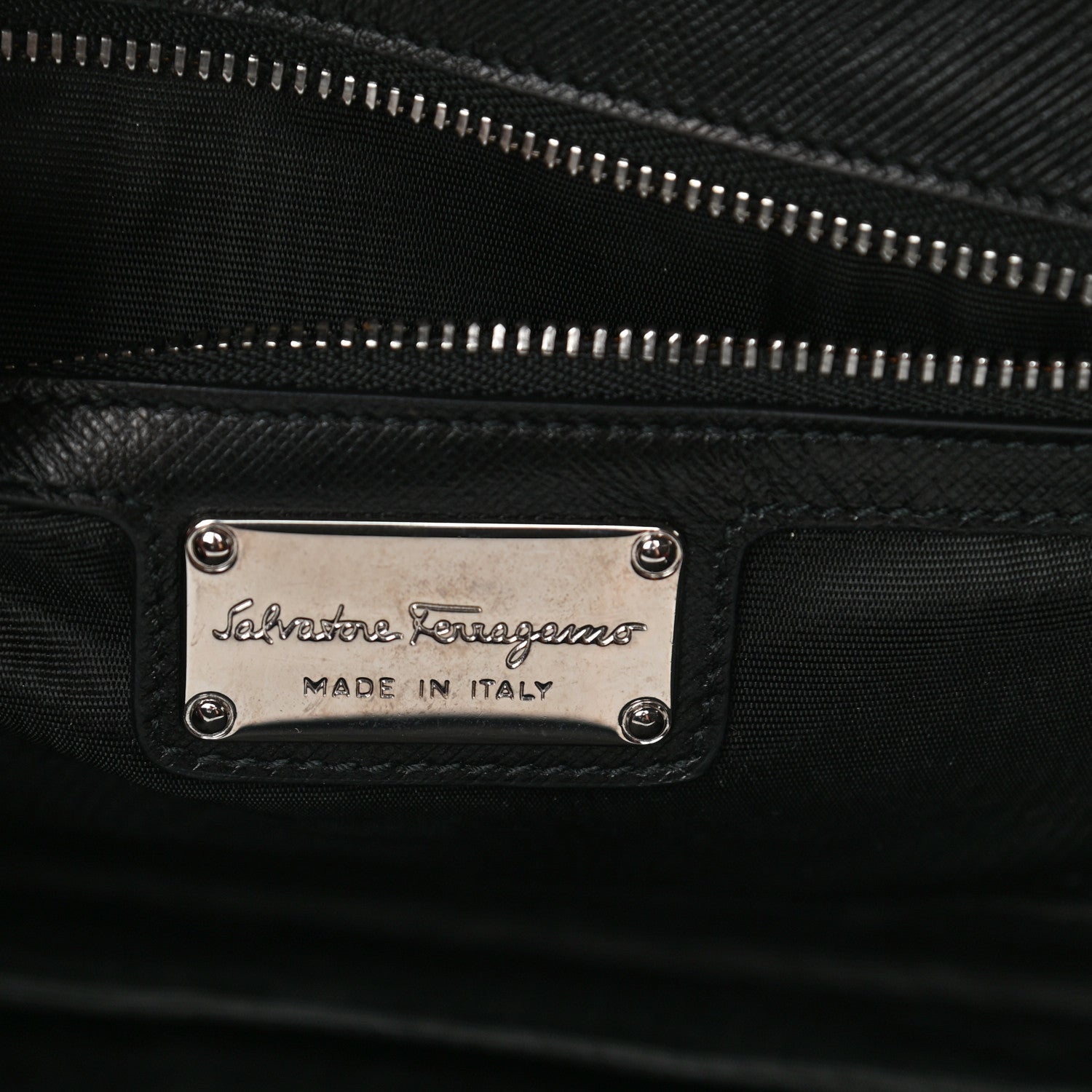 Salvatore Ferragamo Printed Calfskin Vara Bow Chain Flap Crossbody Black 6 of 15