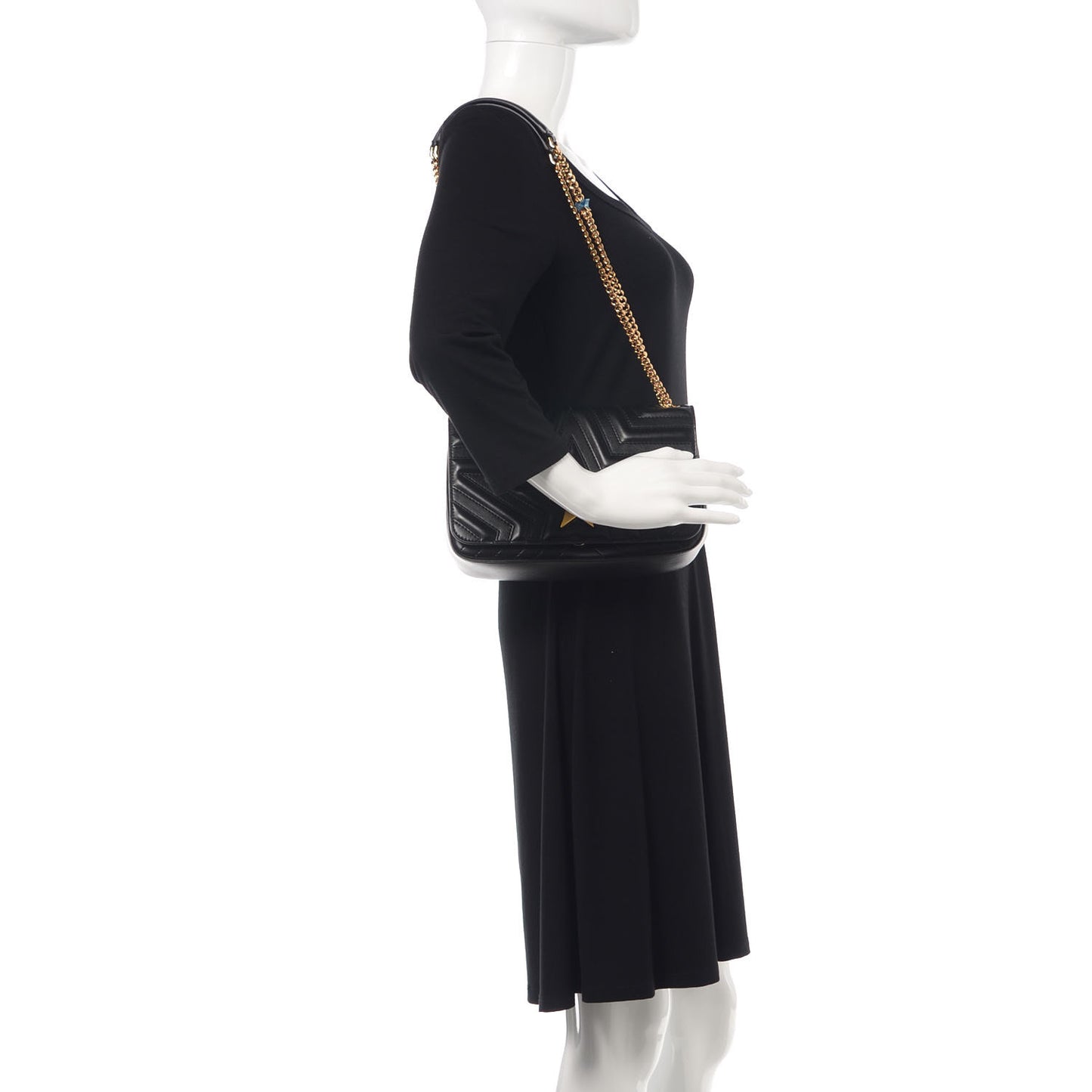 Alter Nappa Star Medium Flap Shoulder Bag Black
