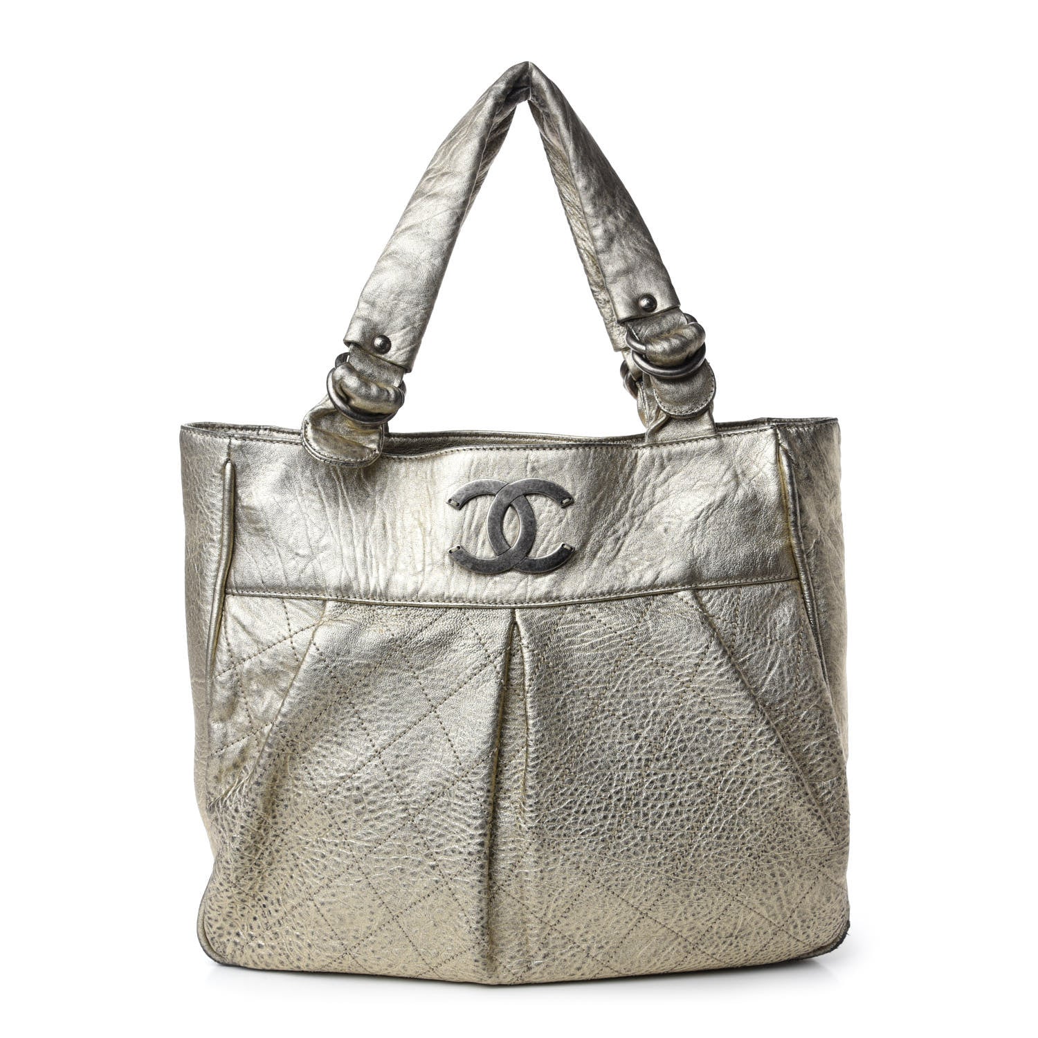 Chanel Distressed Lambskin Le Marais Tote Gold 1 of 17