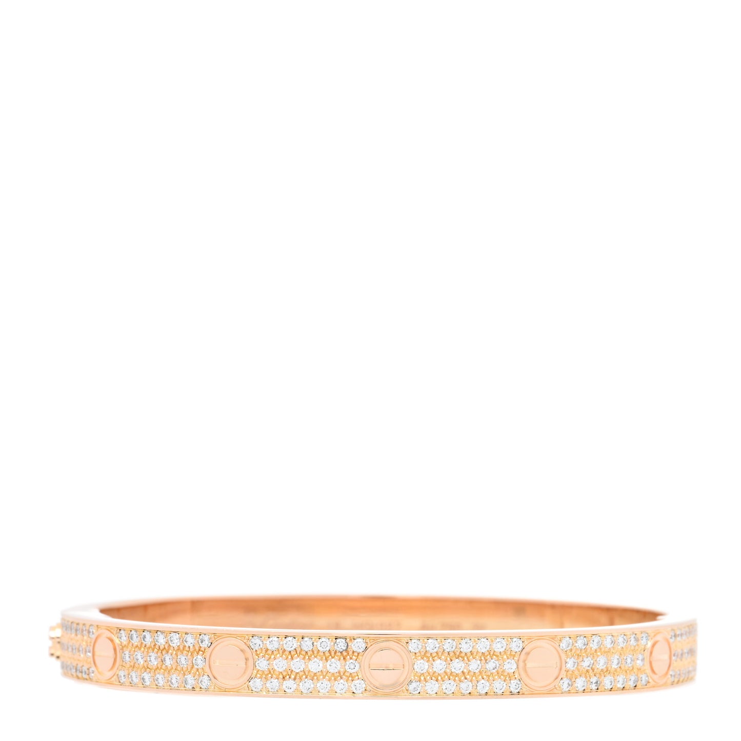 18K Pink Gold Diamond LOVE Paved Bracelet 18
