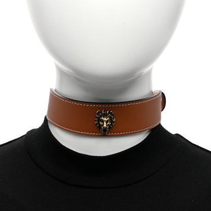 Gucci Calfskin Lion Choker Brown 2 of 5