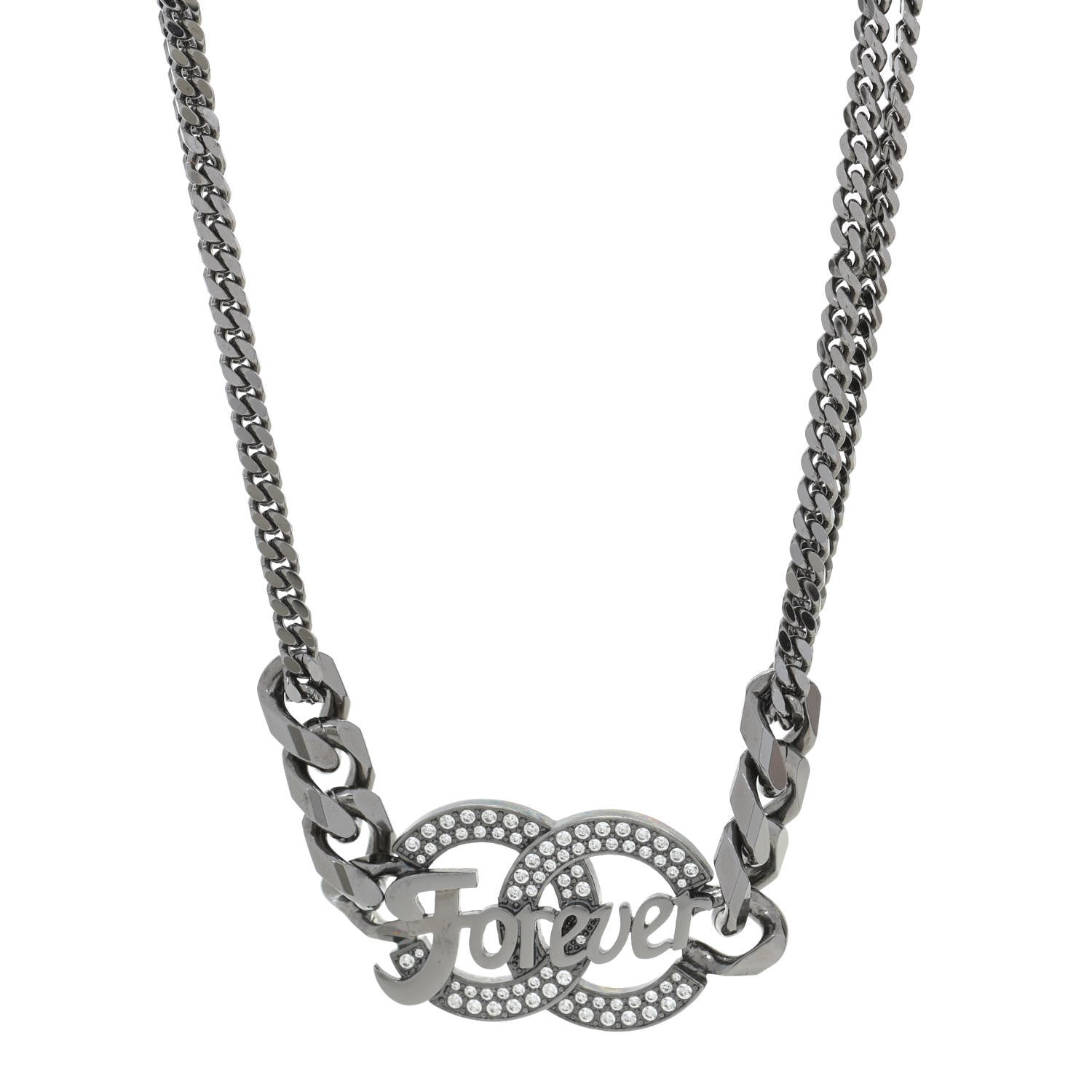 Chanel Crystal CC Forever Necklace Ruthenium 1 of 5