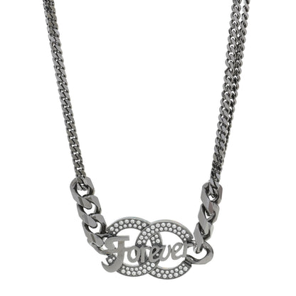 Chanel Crystal CC Forever Necklace Ruthenium 1 of 5