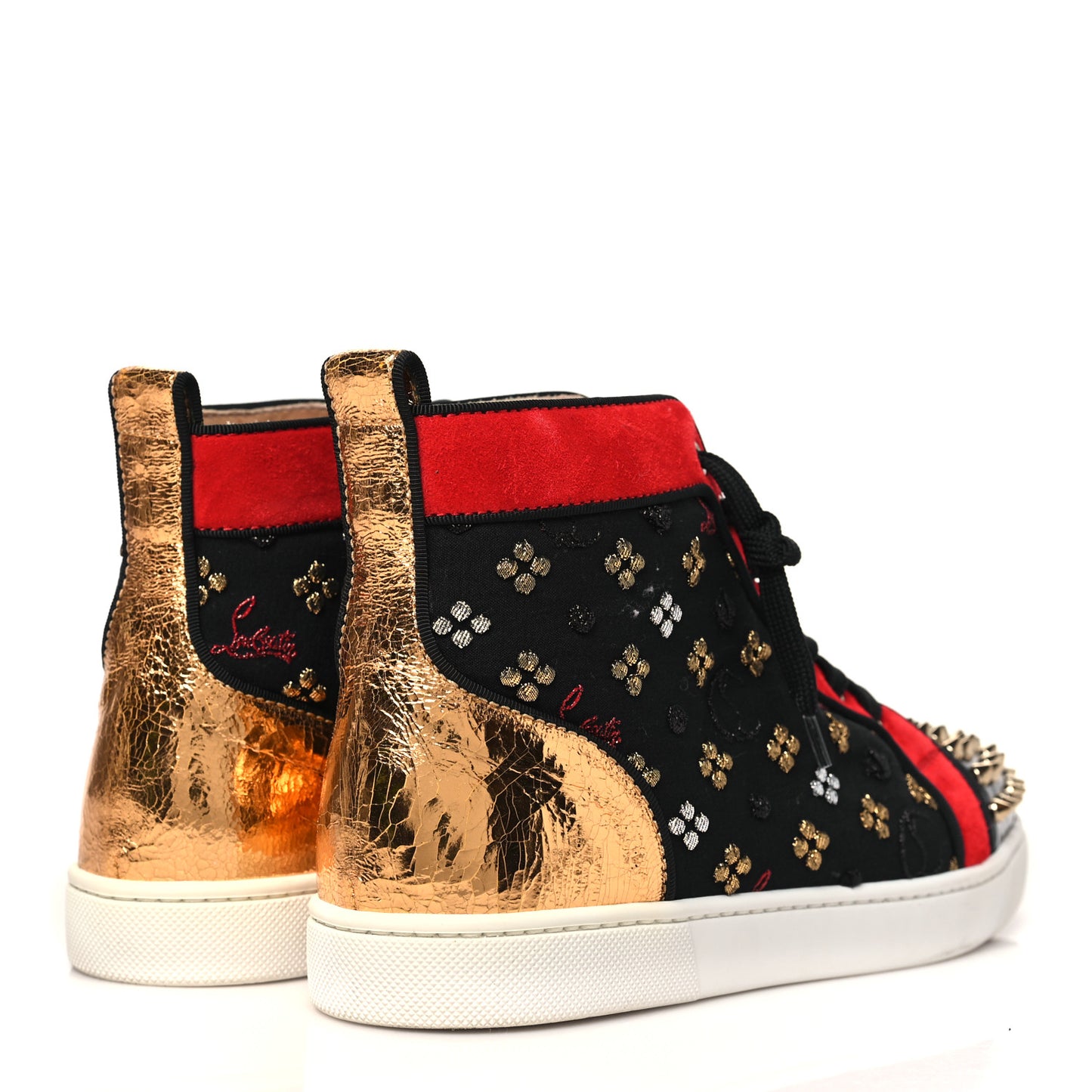 Calfskin Louis Spikes Flat Sneakers 38 Multicolor