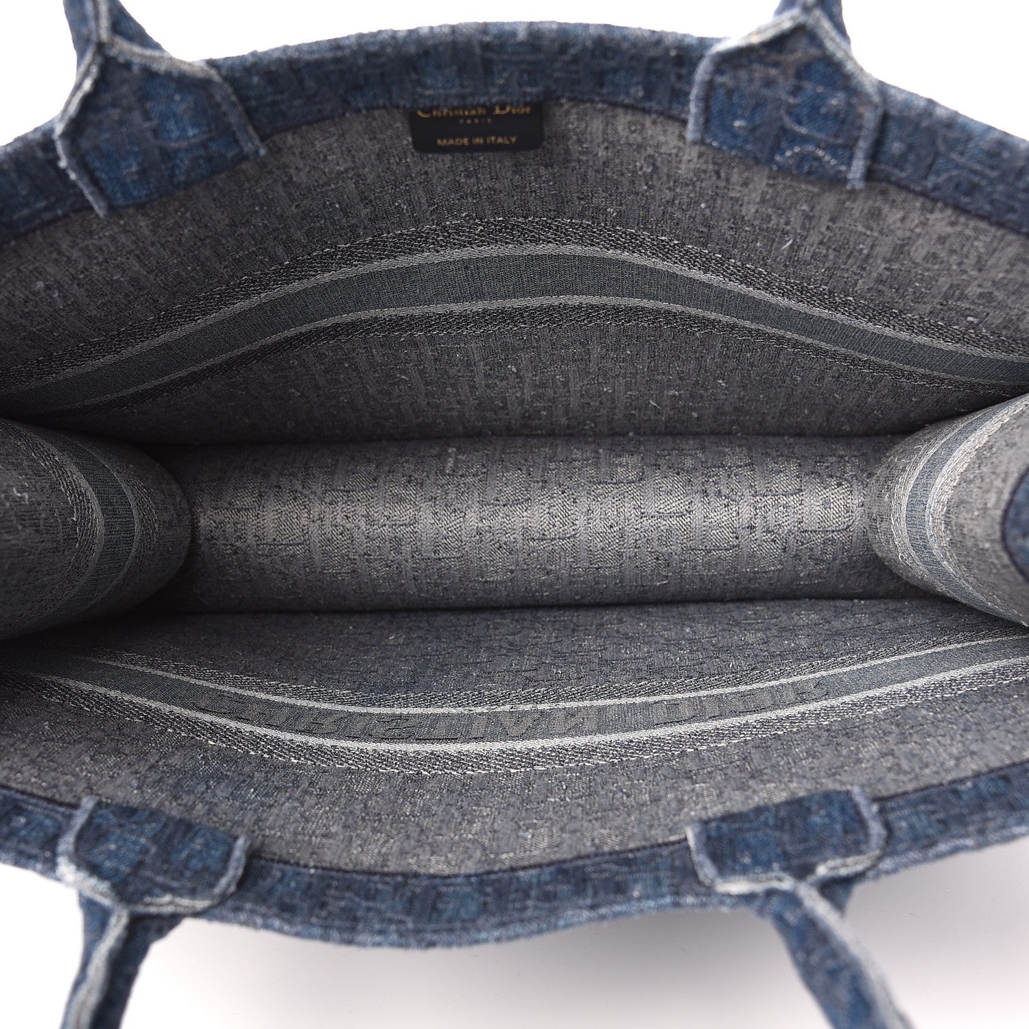 Christian Dior Oblique Denim Book Tote Denim Blue 5 of 9