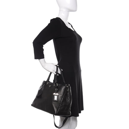 Prada Cervo Deerskin Shopping Tote Black 3 of 10