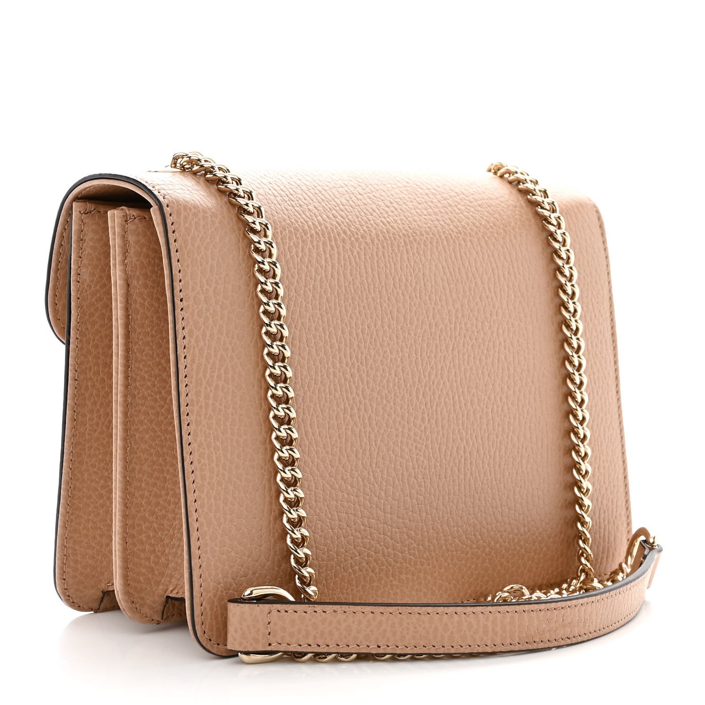 Dollar Calfskin Small Interlocking G Shoulder Bag Camelia