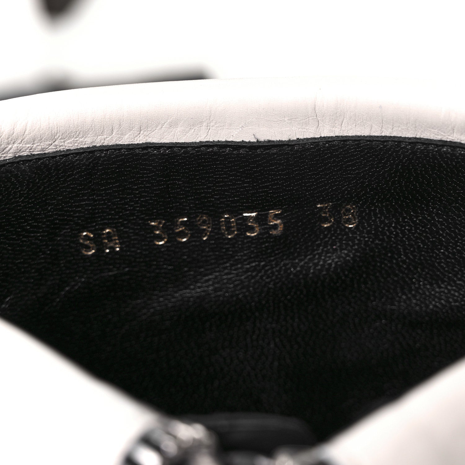 Saint Laurent Calfskin Fold Over Ankle Boots 38 Black White 7 of 7