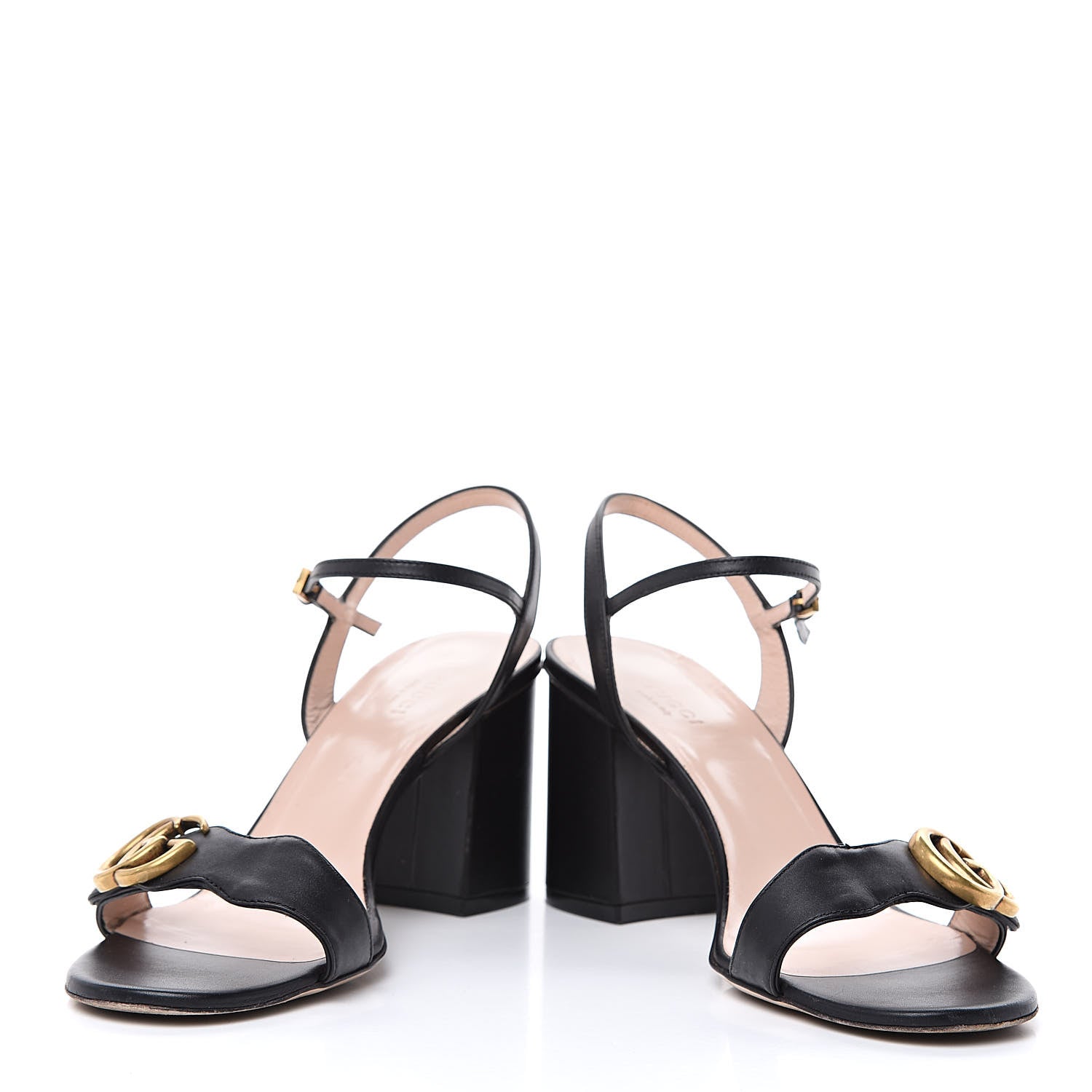 Gucci Lifford Calfskin GG Marmont Ankle Wrap 75mm Sandals 39 Black 8 of 12