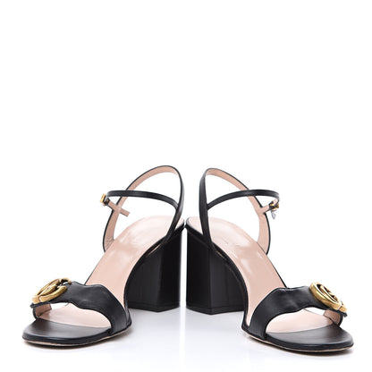 Gucci Lifford Calfskin GG Marmont Ankle Wrap 75mm Sandals 39 Black 8 of 12