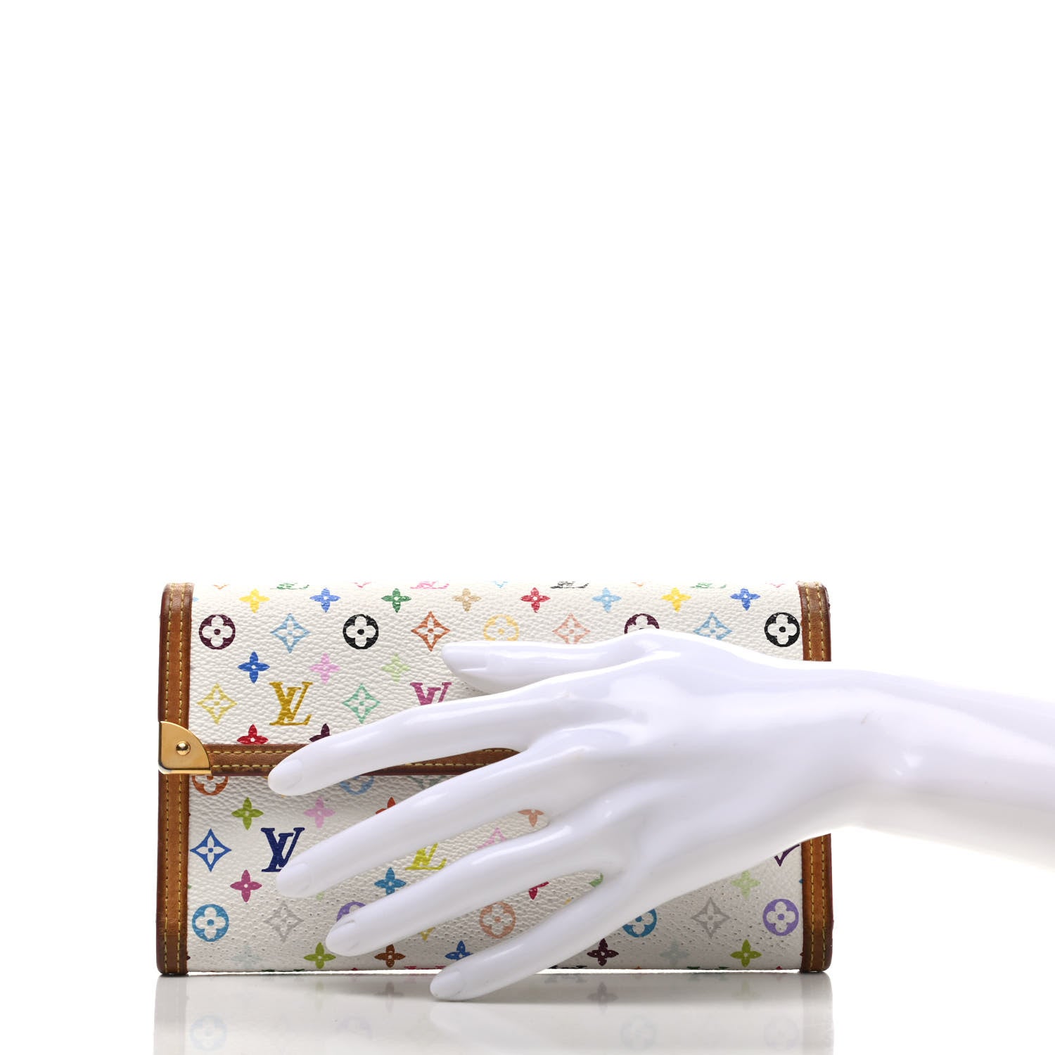 Louis Vuitton Monogram Multicolor Porte Tresor International Wallet White 2 of 8